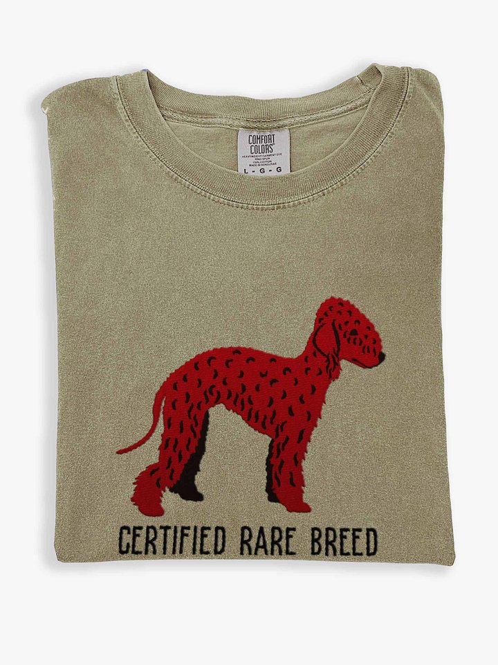 Certified Rare Breed T-Shirt(Embroidered) of a Bedlington Terrier(Chocolate) product image (1)