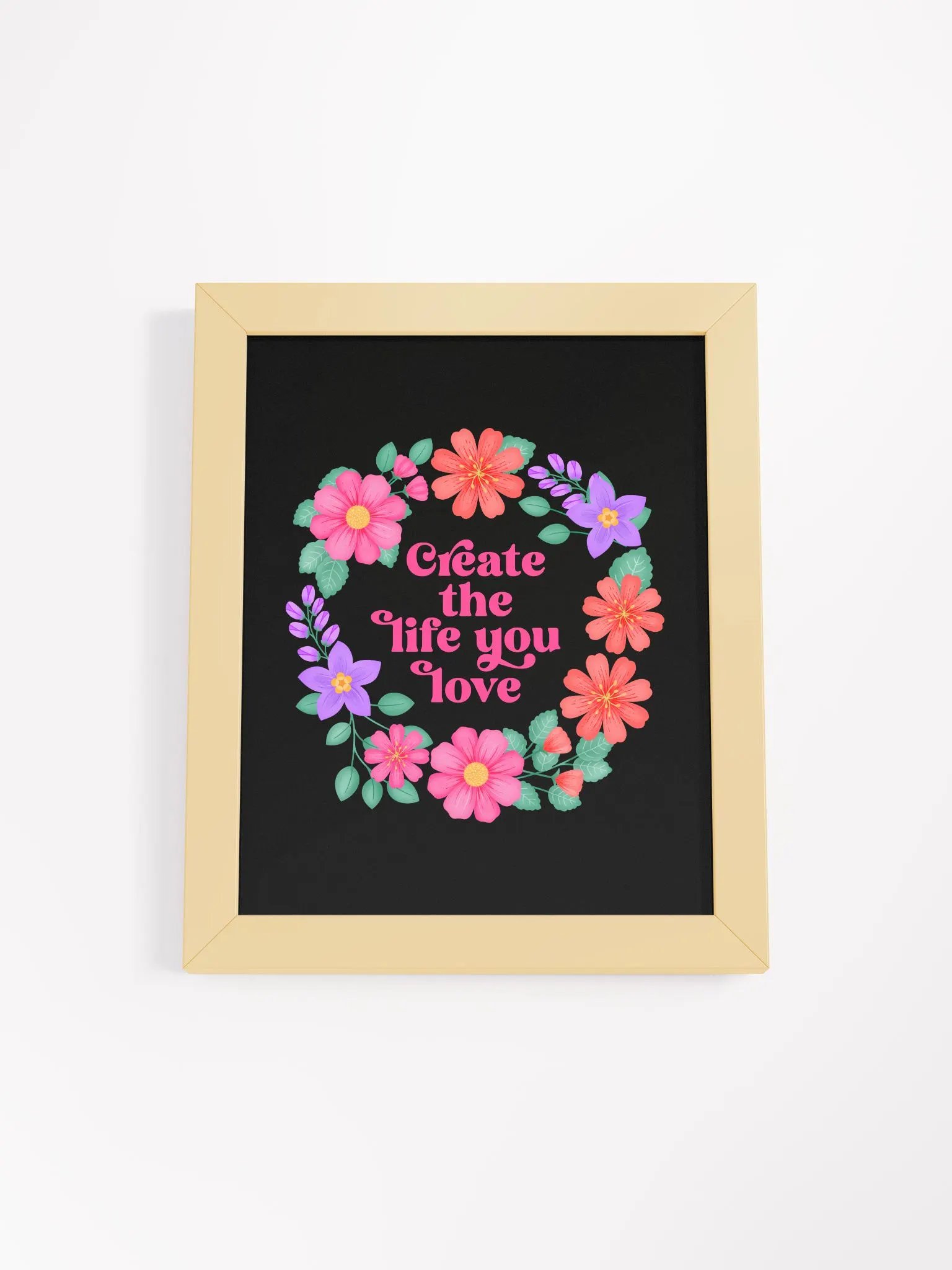 Create the life you love - Motivational Wall Art Black product image (4)