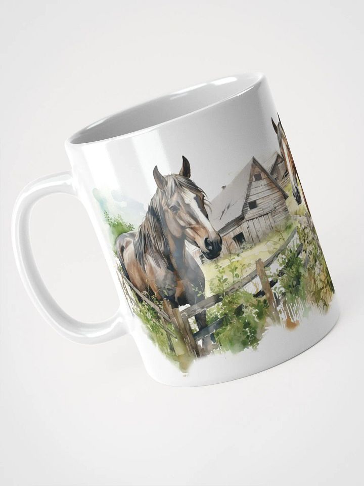 Rustic Farm Horses White Glossy Mug product image (2)