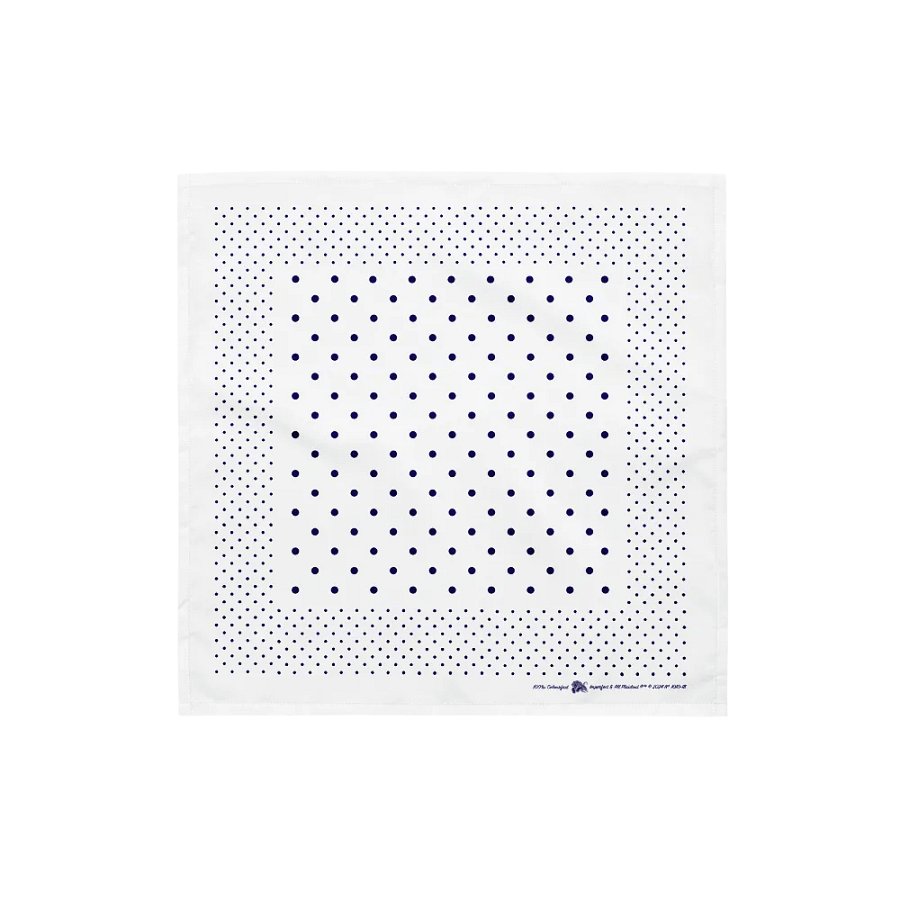 White & Navy Polka Dot Bandana product image (1)