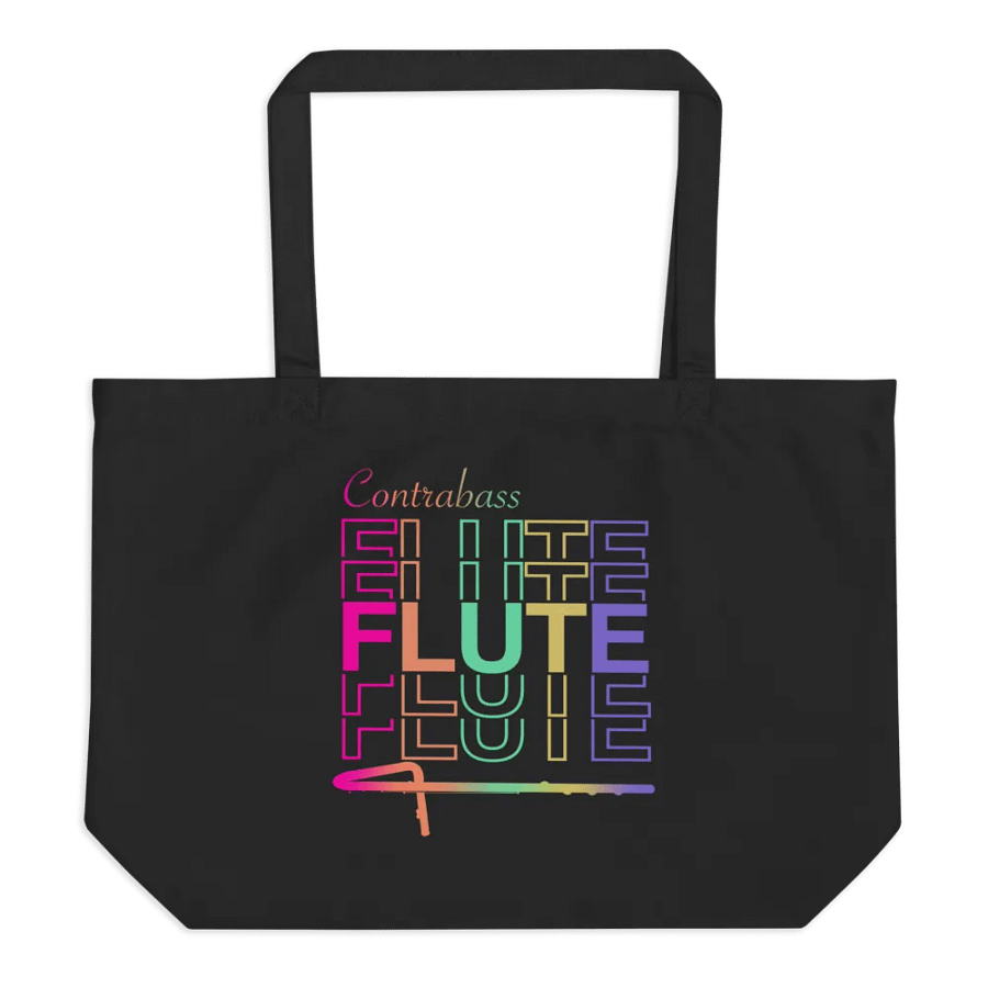 Symmetrical Flute Graphic Tote Bag - Contrabass Flute product image (4)