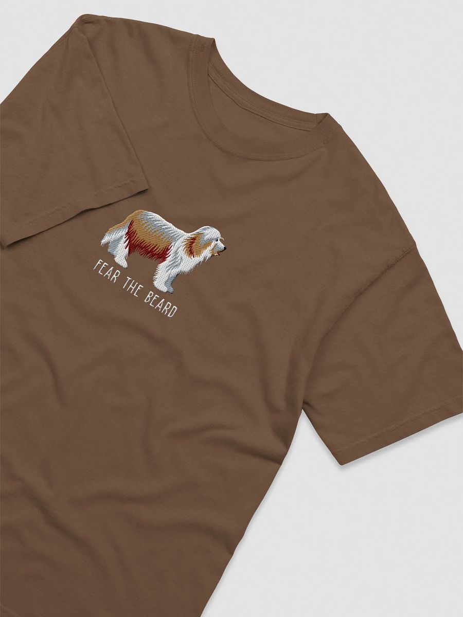 Fear the Beard T-Shirt(Embroidered) of a Bearded Collie(Tan) product image (19)