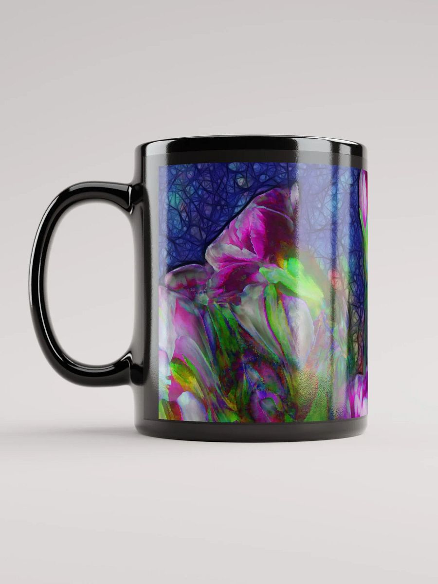 Abstract Pink Carnations Black Coffee Mug product image (11)