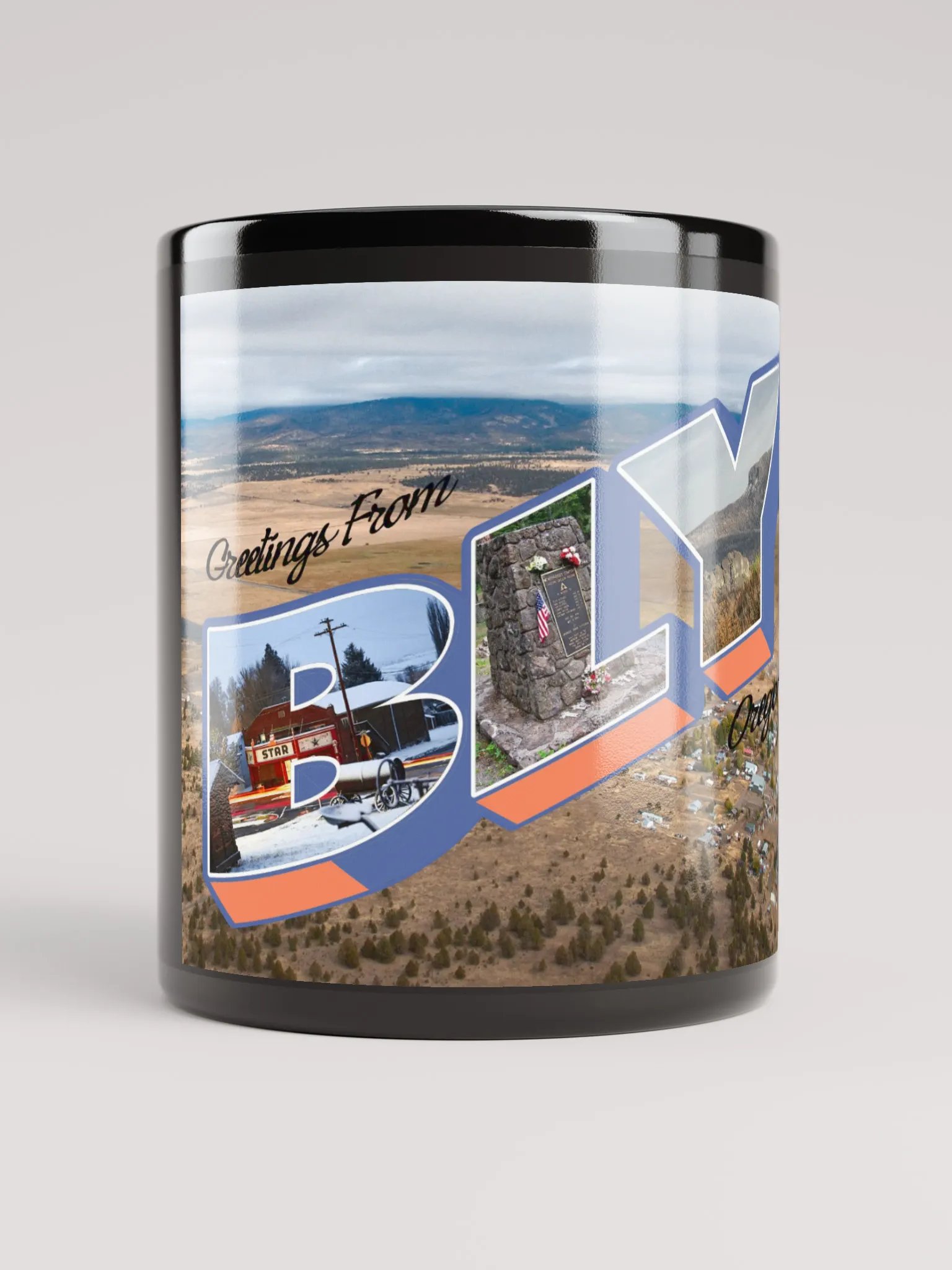 Greetings From Bly Coffee Cup (Black) product image (1)