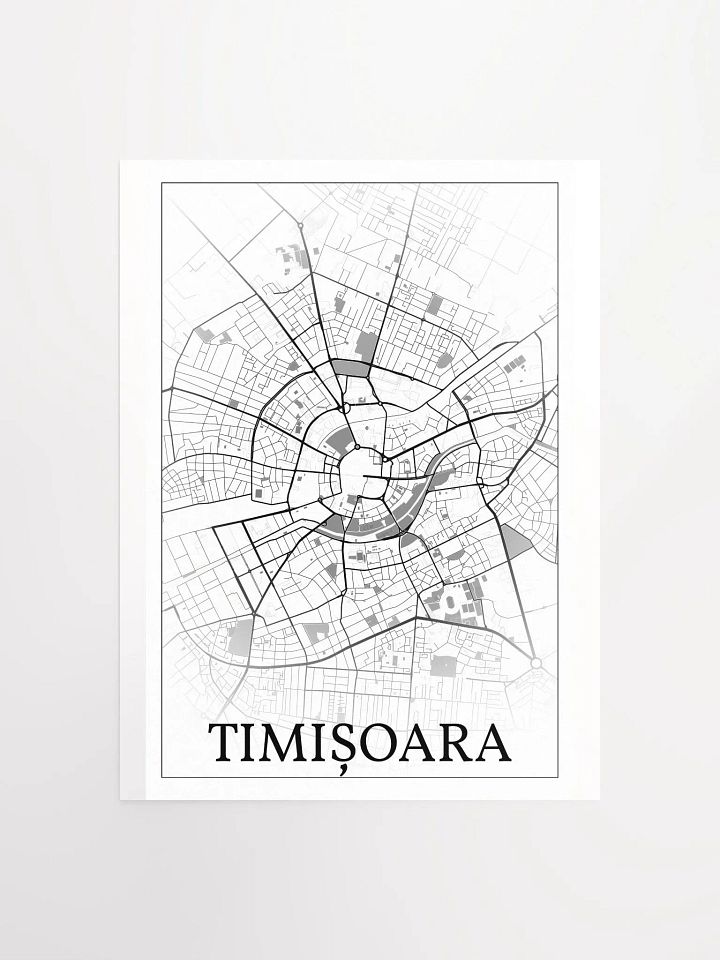 Timișoara, Romania, city map print product image (2)