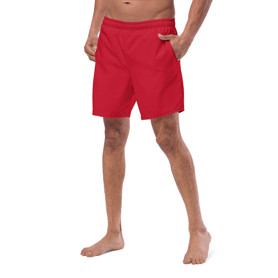 Sports Car Red Solid Color Men's Swim Trunks product image (4)