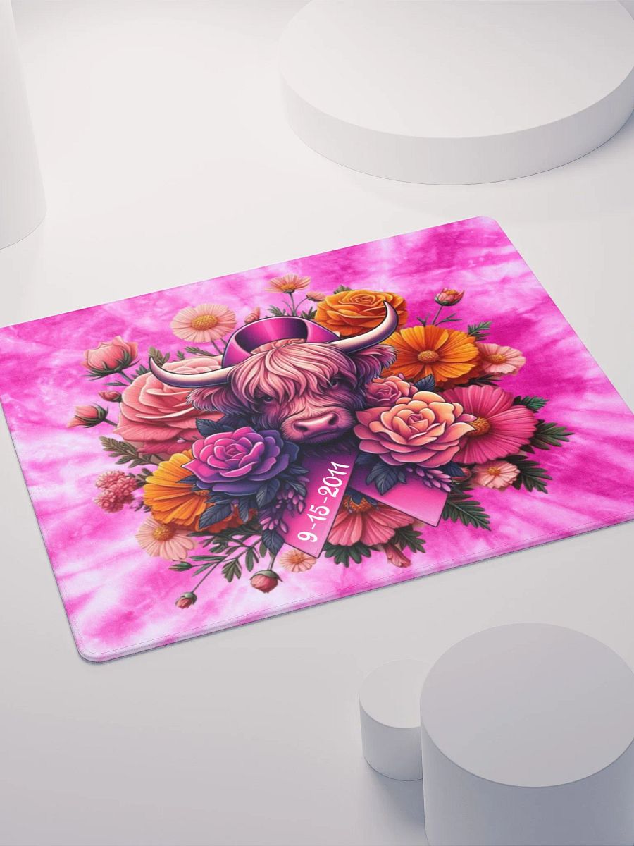 Highland Cow Blooms Breast Cancer Awareness Gaming Mouse Pad product image (7)