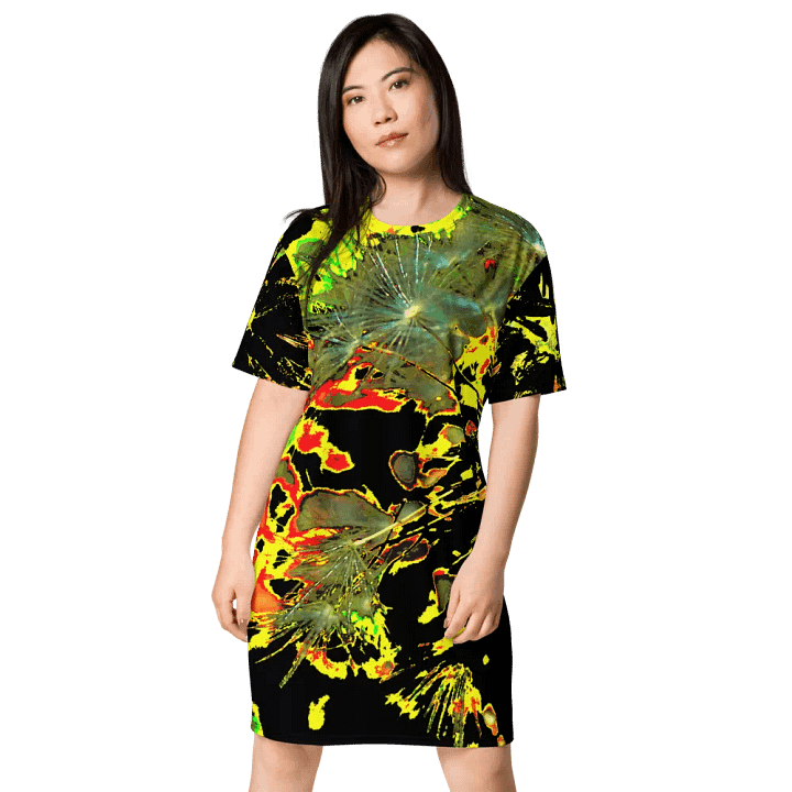 Bright Abstract Dandelion Clock Ladies T Shirt Dress product image (1)