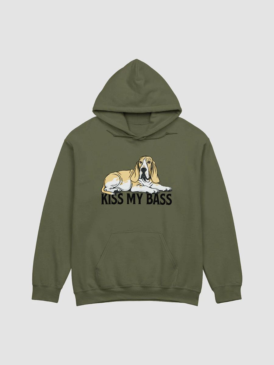 Kiss My Bass Hooded Sweatshirt | Funny Hoodie for Basset Hound(Lemon) Owners product image (13)
