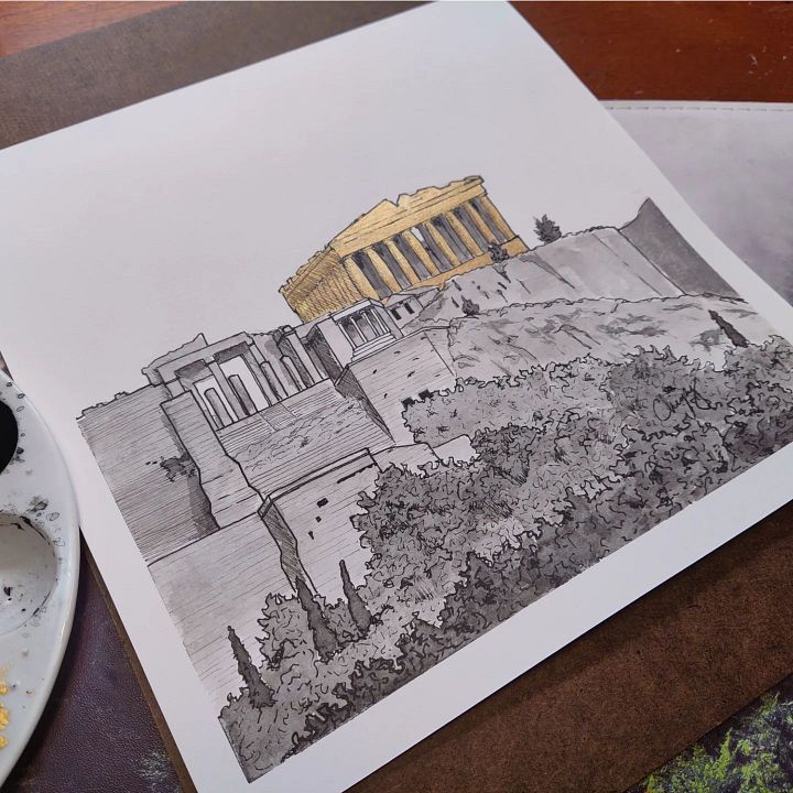 Acropolis - Original Drawing product image (1)