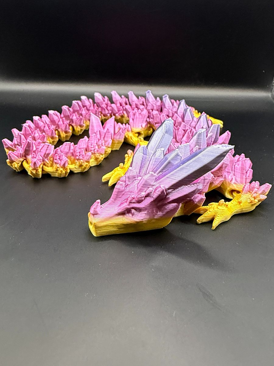 3D Printed Silk Candy Rainbow Crystal Dragon product image (6)