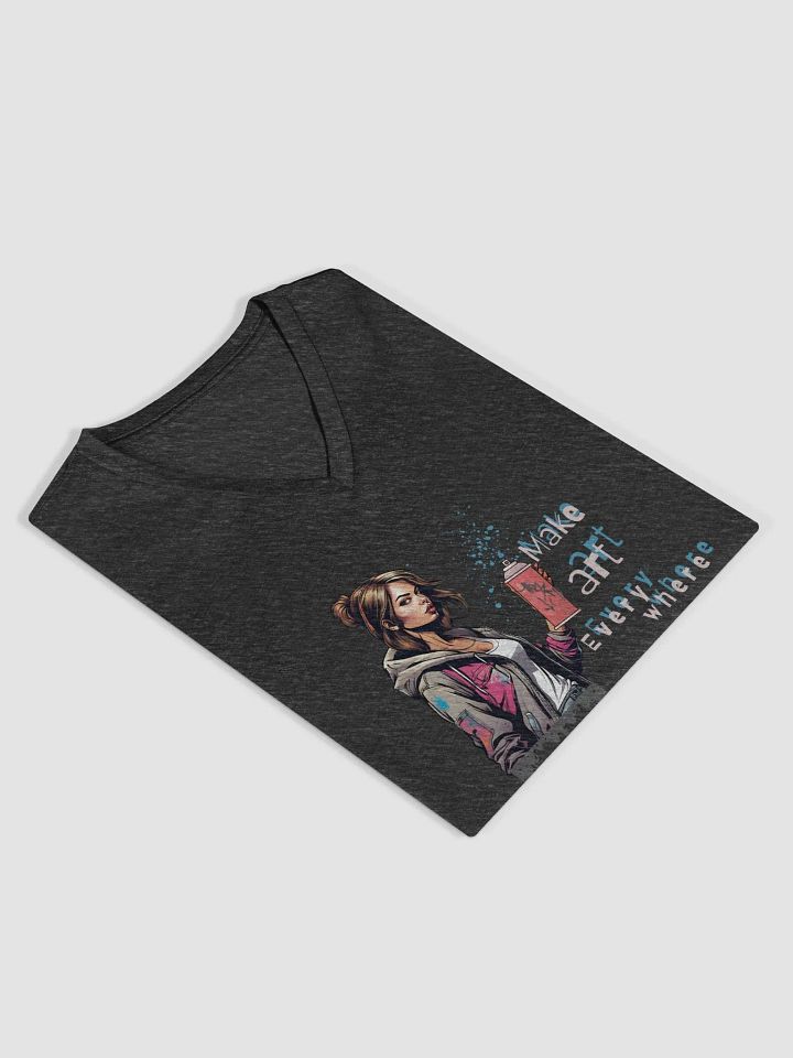 "Make Art Everywhere" Graf Girl V-Neck Tee product image (4)