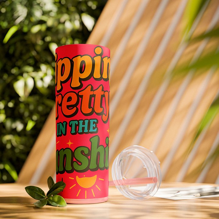 Sippin’ Pretty in the Sunshine Tumbler Wrap Bright Summer Drink PNG Sublimation Design product image (2)
