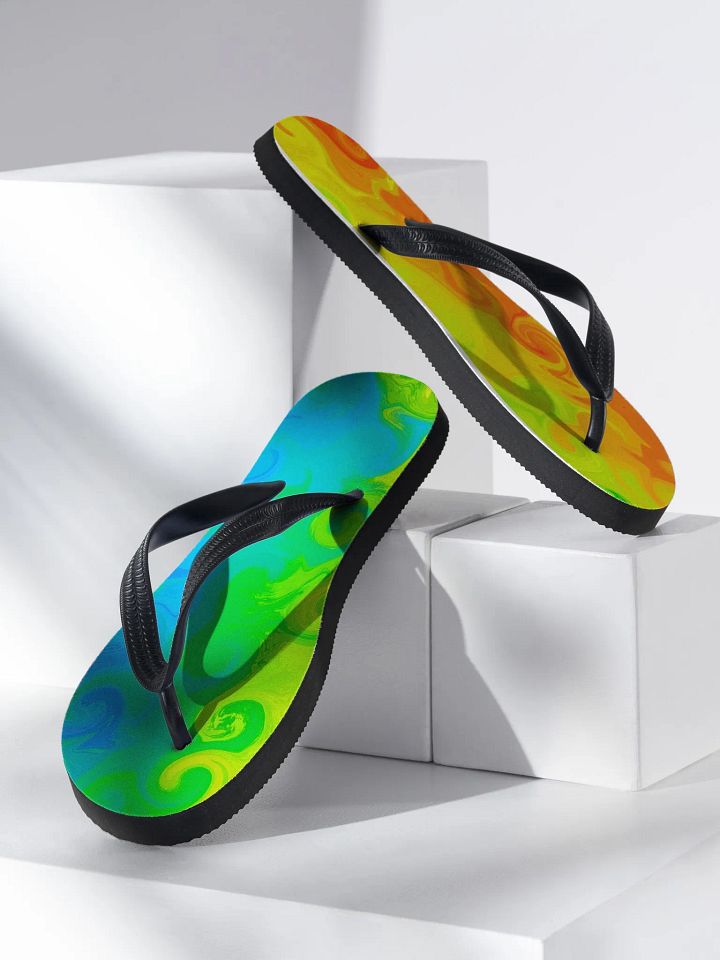 Rainbow swirls flip flops product image (2)