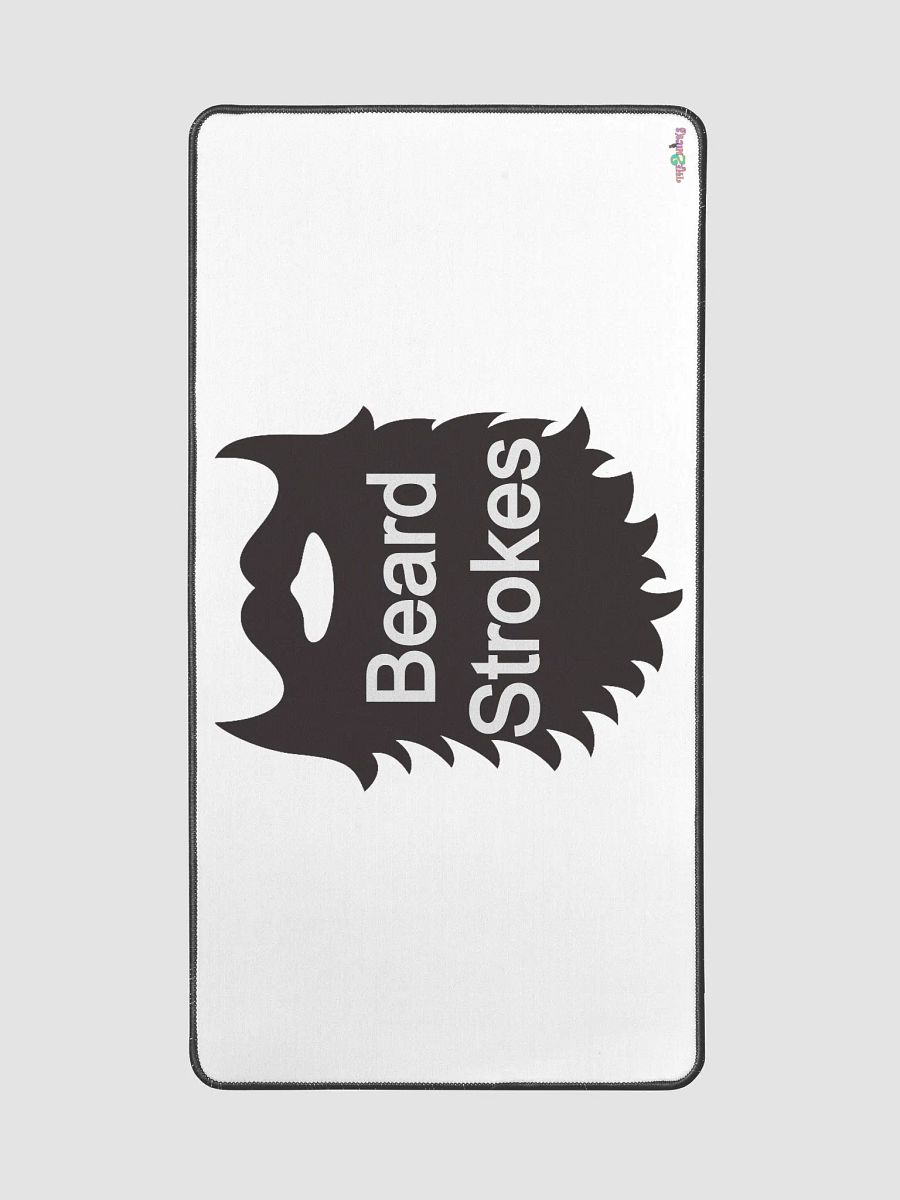 Black Beard Strokes Desk Mat (White) product image (2)