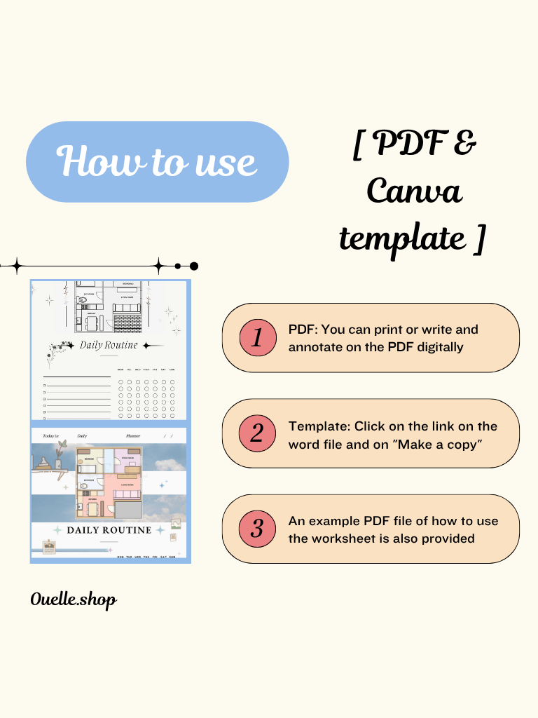 Petals style - Routine Blueprint: Automate Your Habits - Daily Task Planner (PDF & Template) product image (6)