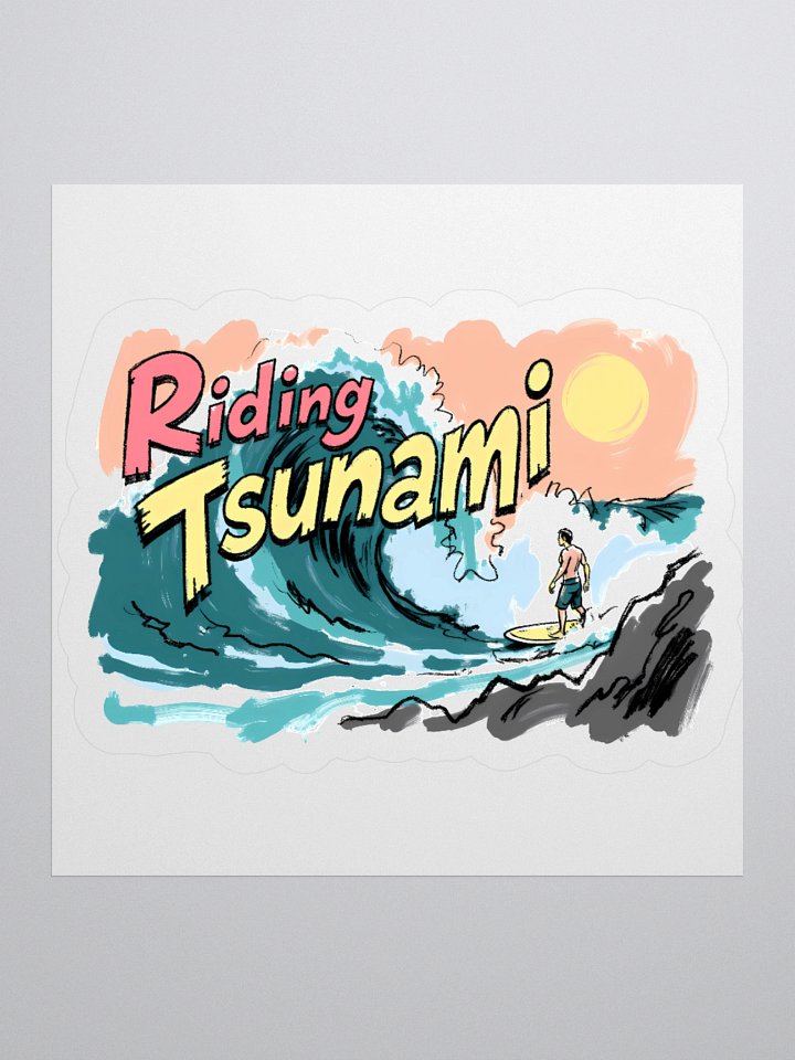Tsunami Surf Art Print – Bold Wave Sticker product image (1)