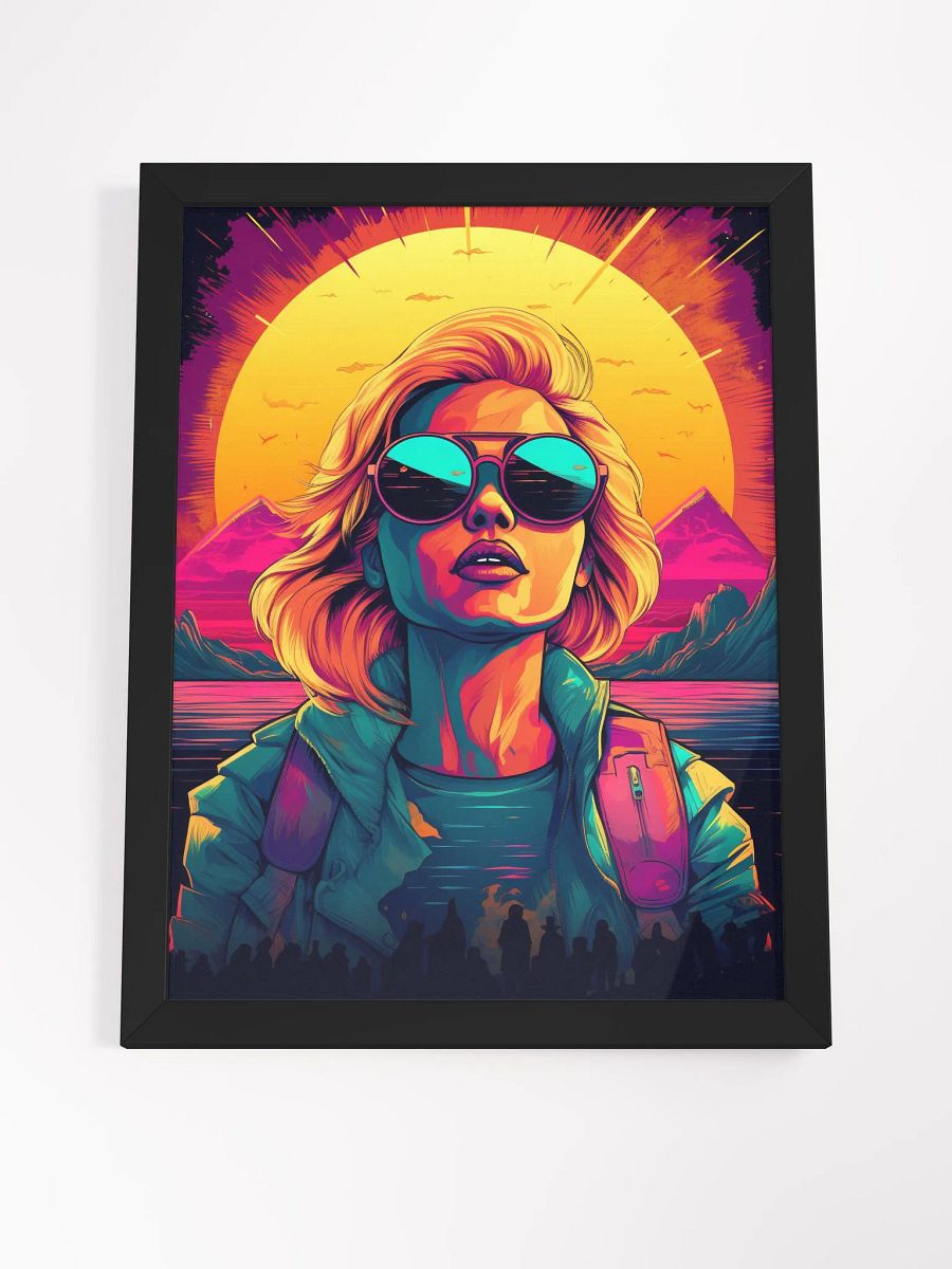girl retro wave framed print product image (4)