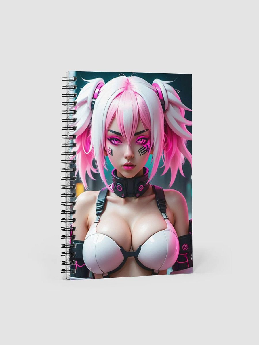 Futuristic Pink Hair Spiral Notebook product image (1)