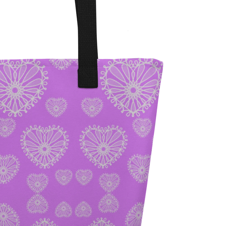 Lilac Love Heart Tote Bag product image (9)
