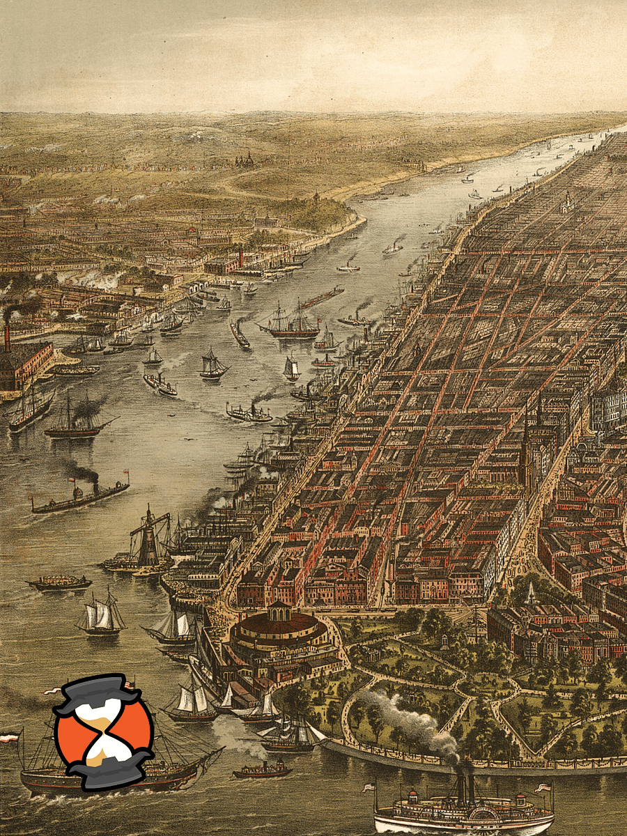 New York City 1873 Poster Print – Hand-Drawn Historic Map Print (Unframed) product image (4)