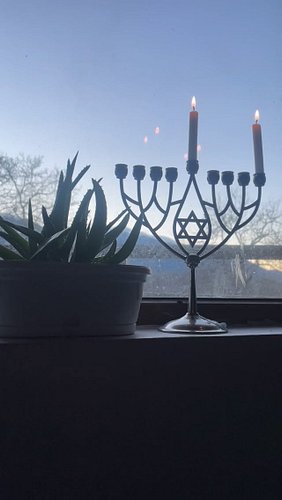 Last year I didn’t light my menorah. 
Lighting it here alone felt.. well, lonely. 
Tonight, as I placed the first candle & re...