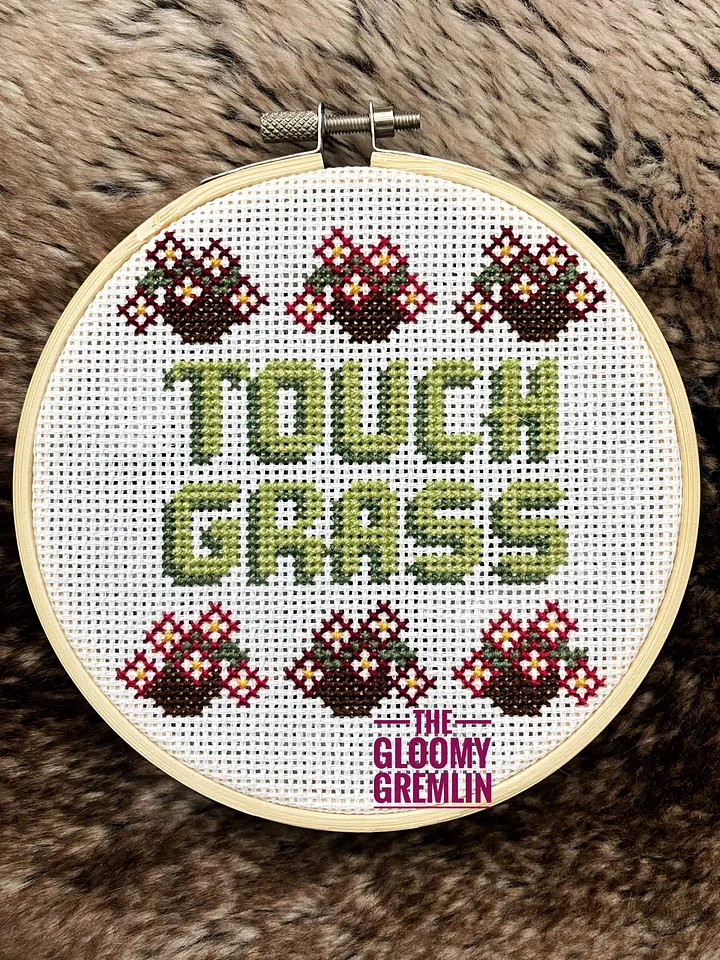 Touch Grass - Cross Stitch Pattern product image (1)