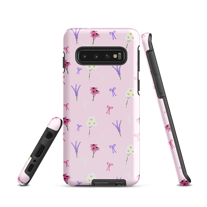Wildflowers and Bows Pattern- Pink Background Samsung® Tough Case product image (1)