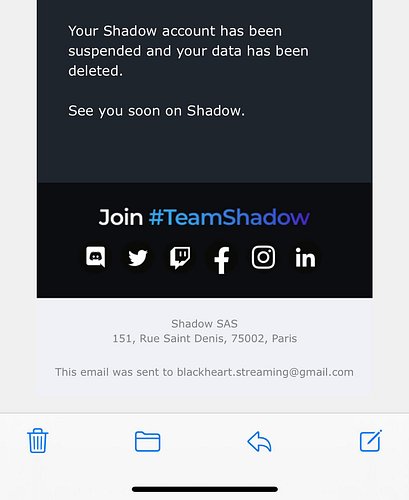 @shadowpc_official deleted all my data for what they say was insufficient fund s. BS! I had that account since September and ...