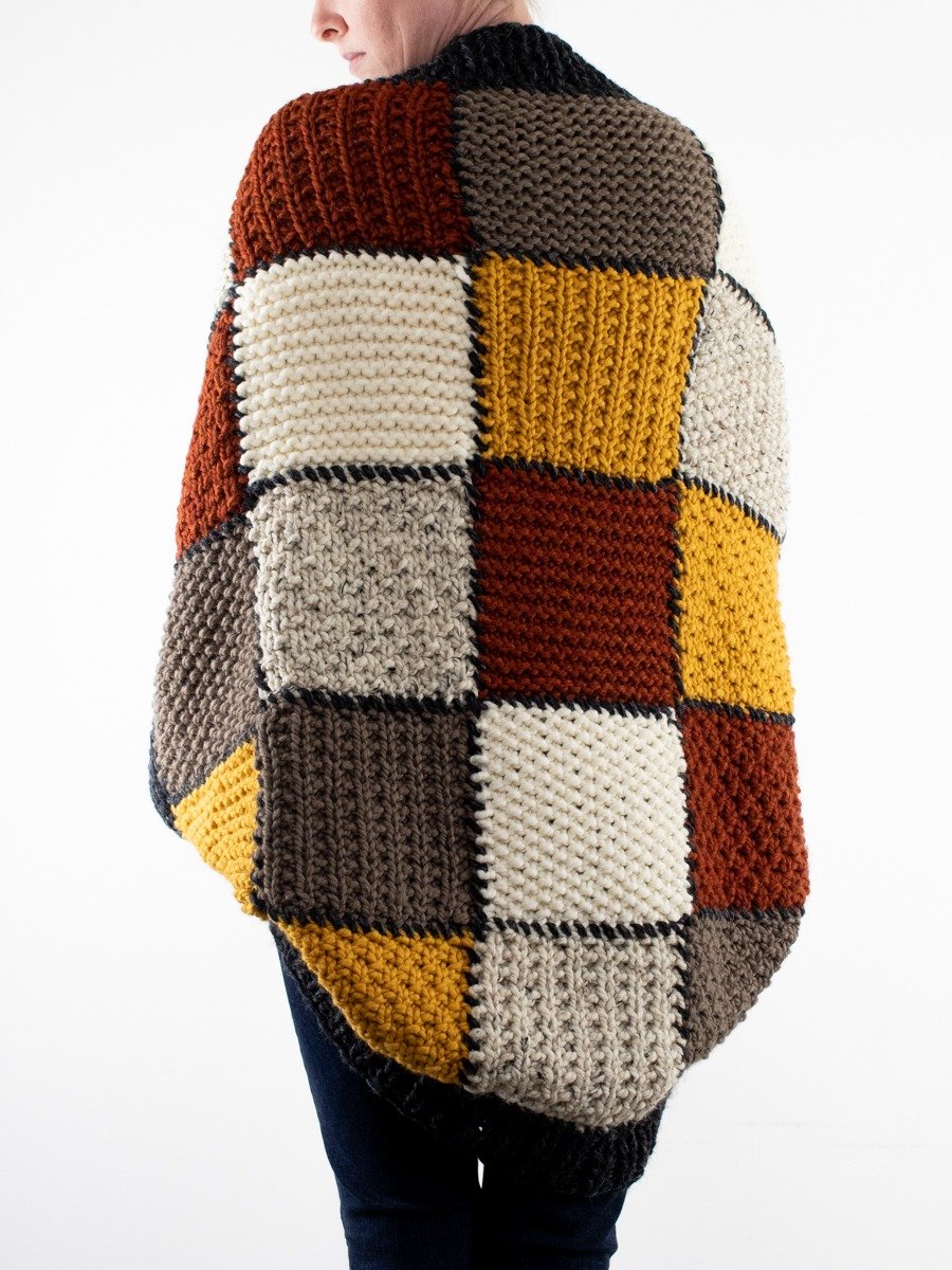 Patchwork Quilt Knit Shrug Knitting Pattern - Vagabond product image (3)