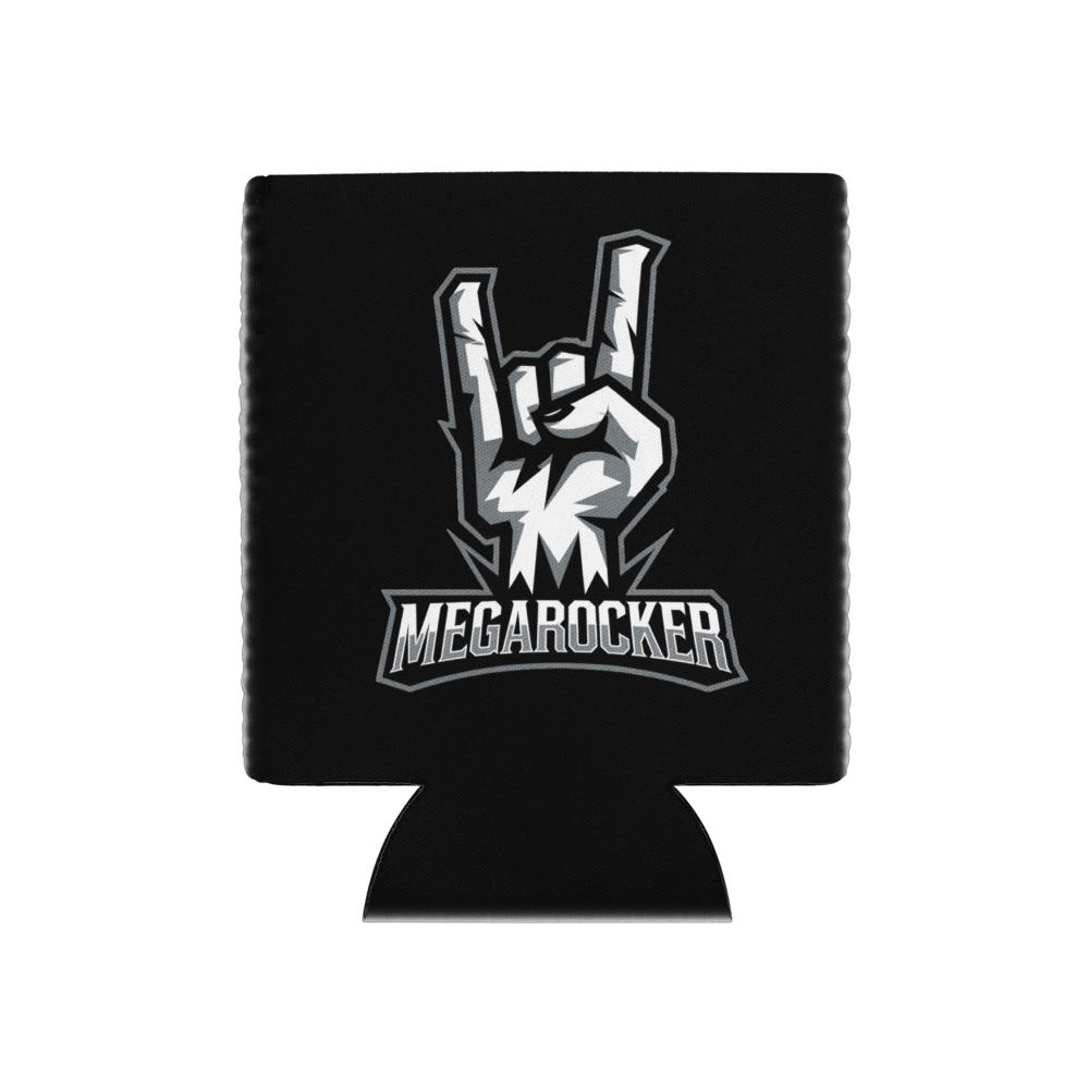 MegaRocker Horns Up Silver Logo Regular Can Cooler product image (1)