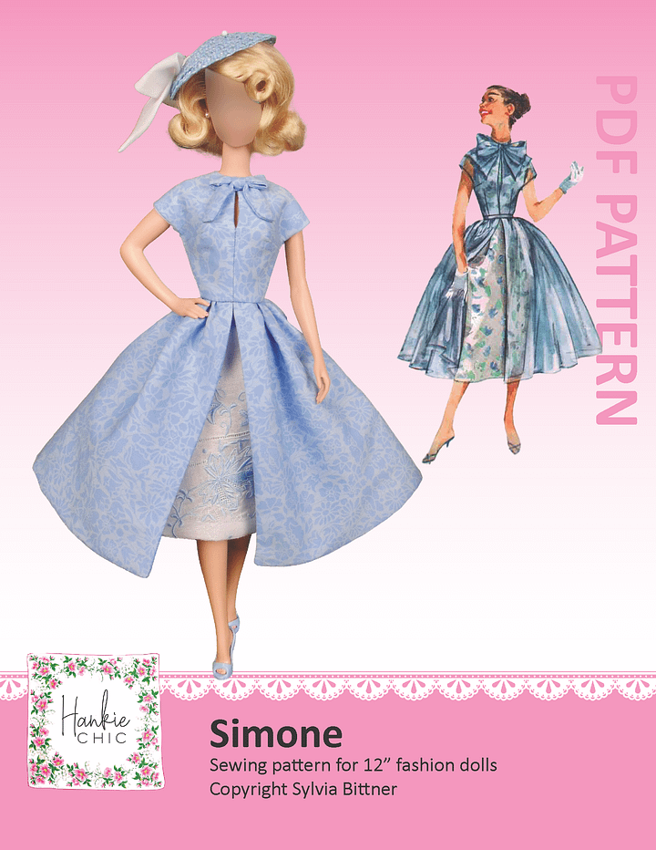 Simone sewing pattern for 12" fashion dolls product image (1)