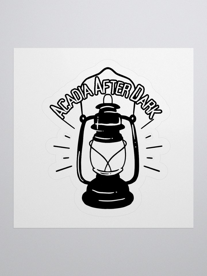 Acadia After Dark Lantern Sticker Old School Black & White product image (1)