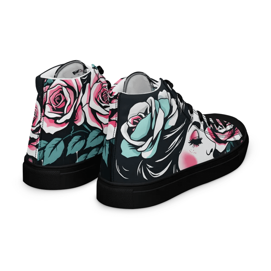 Romantic Roses Women's High Top Canvas Shoes product image (7)