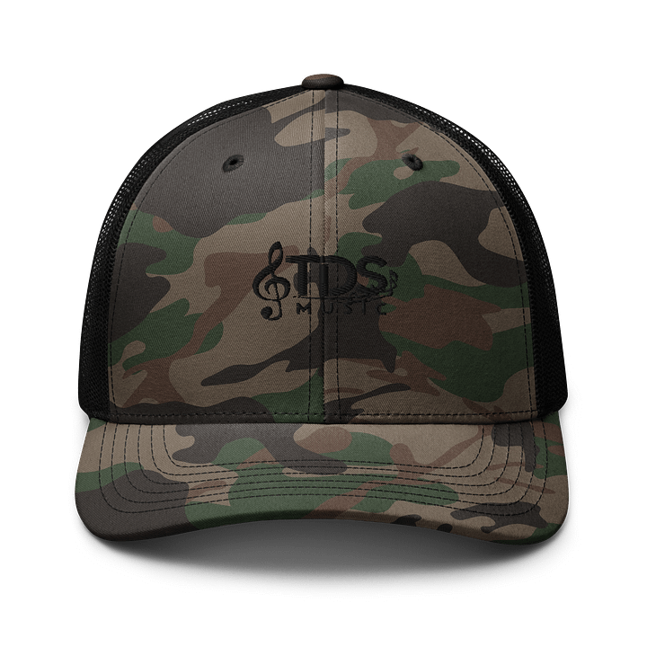 Camouflage Trucker Hat with TDS Music Design - Perfect for Music Festivals and Outdoors product image (1)