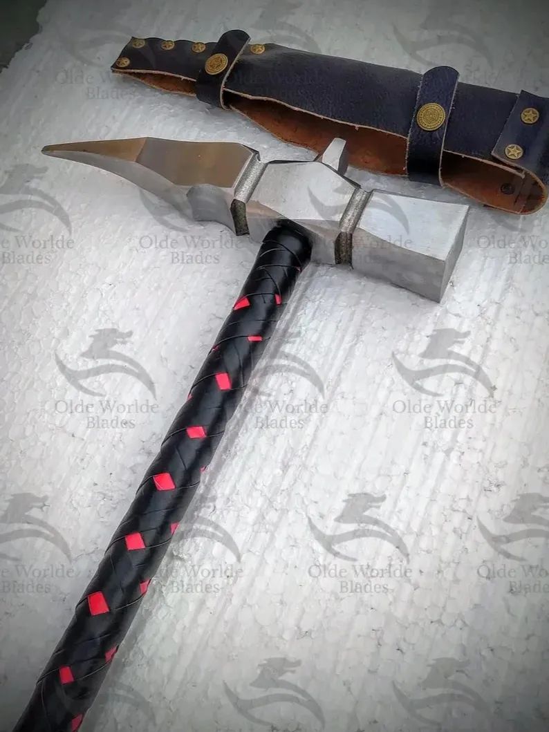 Handmade Spike War Hammer, Hand-Forged Carbon Steel, Unique & Durable, Perfect for Collectors and Cosplay, Custom Orders Available product image (5)