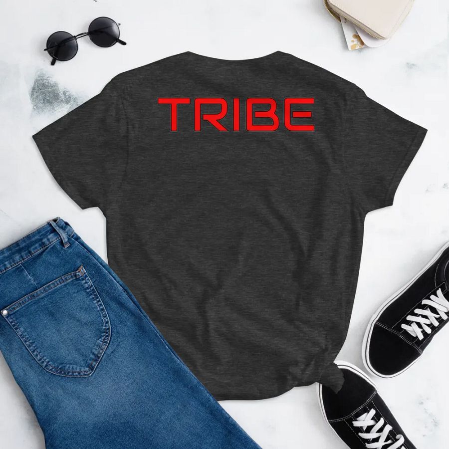Women's CRT Paint Splatter Front | Red Tribe Back Print Gildan Middleweight T-Shirt product image (6)