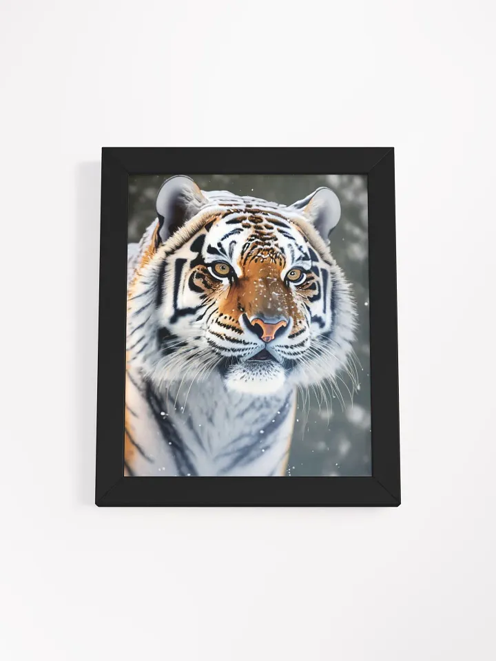 Framed High-Quality Matte Poster: Captivating Tiger in the Snow product image (4)