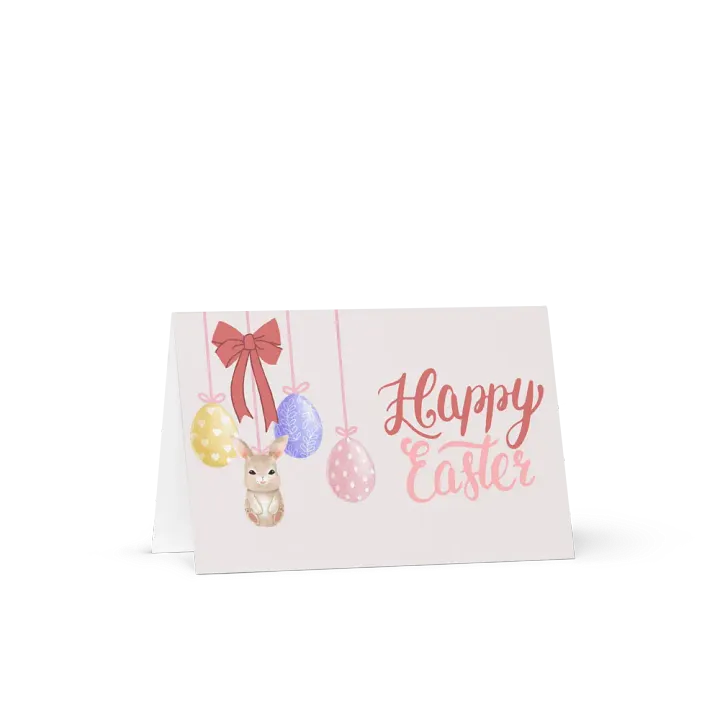 Cute Bunny and Bow Happy Easter Greeting Card product image (2)