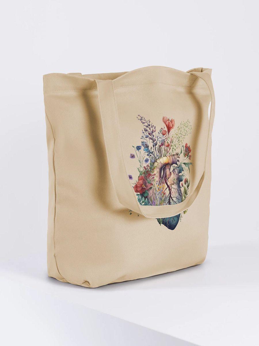 Wildflower Anatomy Heart Tote Bag – Watercolor Floral product image (4)