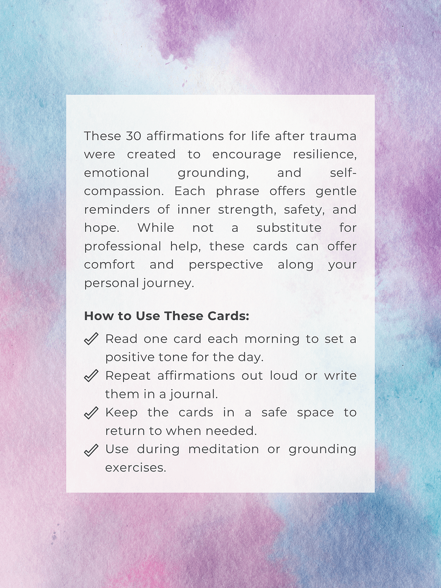 Reclaiming Peace: 30 Gentle Affirmations for Life After Trauma product image (2)