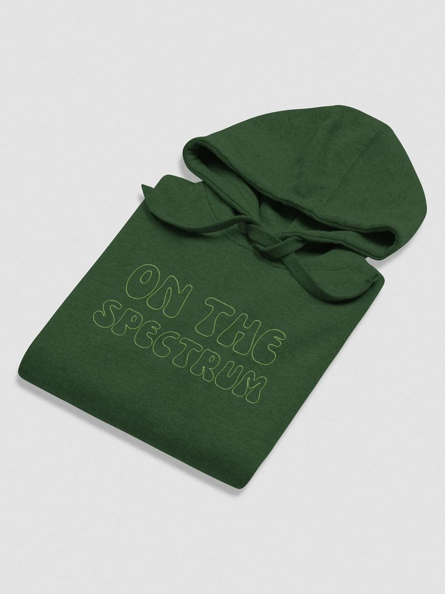 ON THE SPECTRUM OUTLINE (lg. design, lime thread) embroidered heavyweight hoodie product image (13)