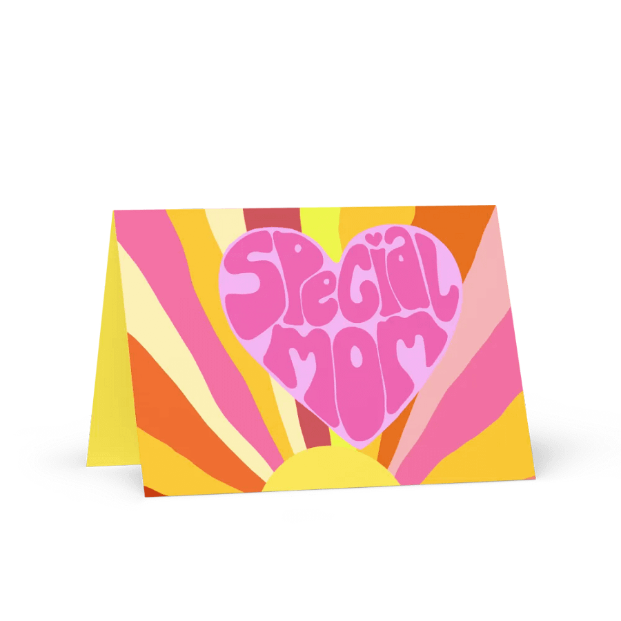 Special Mom pink retro landscape greetings card product image (1)