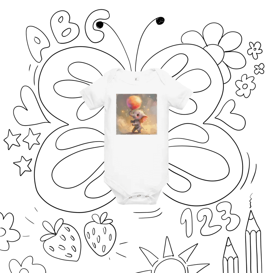 Whimsical Elephant Dreams Baby Onesie product image (8)