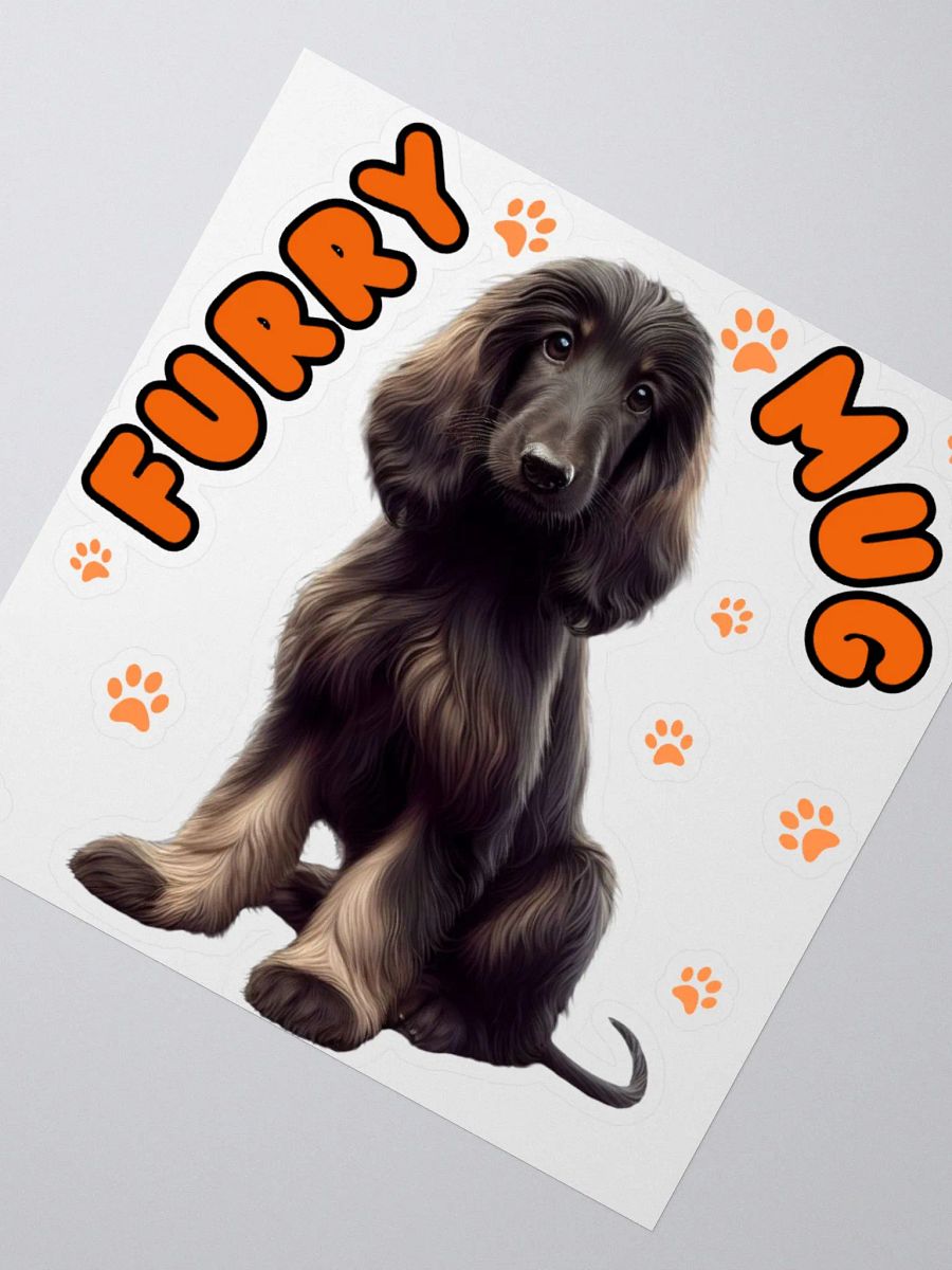 Soulful Furry Puppy Afghan hound Kiss Cut Stickers product image (4)