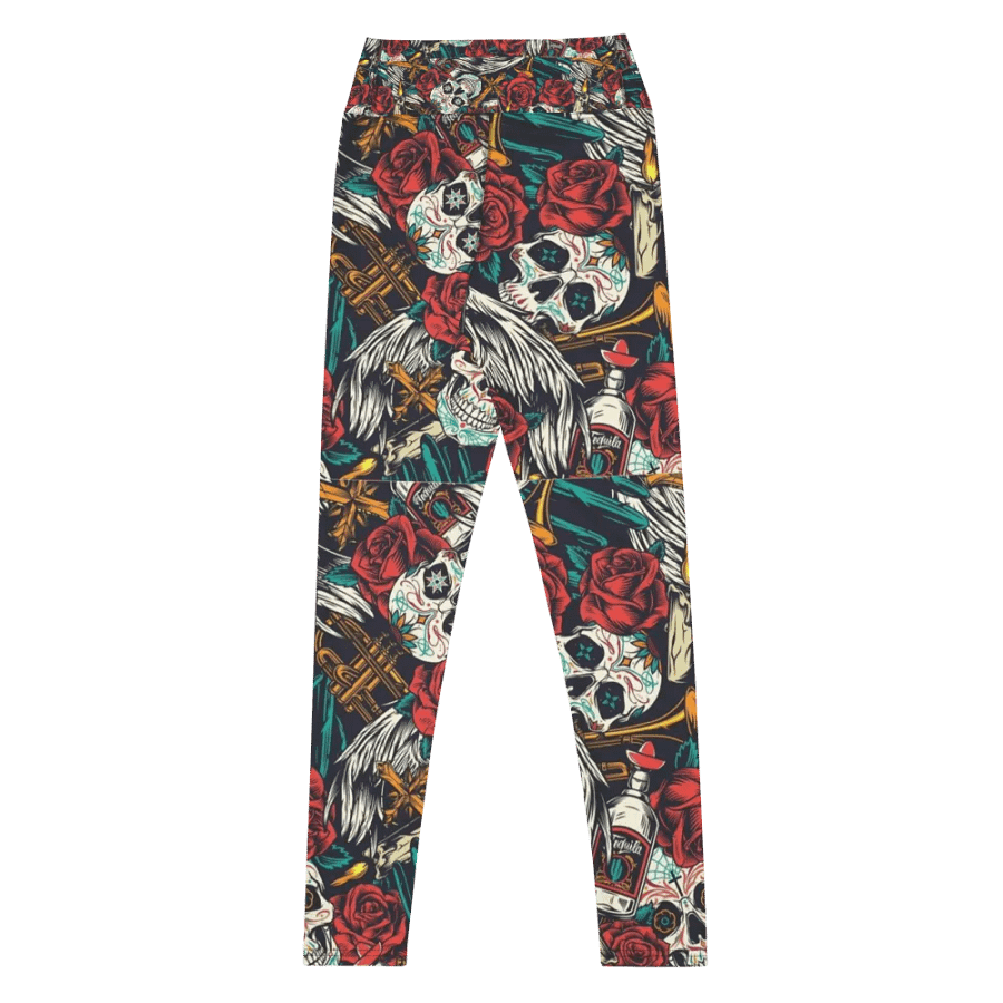 Yoga Pants – Skull and Roses Print for Edgy & Elegant Style product image (9)