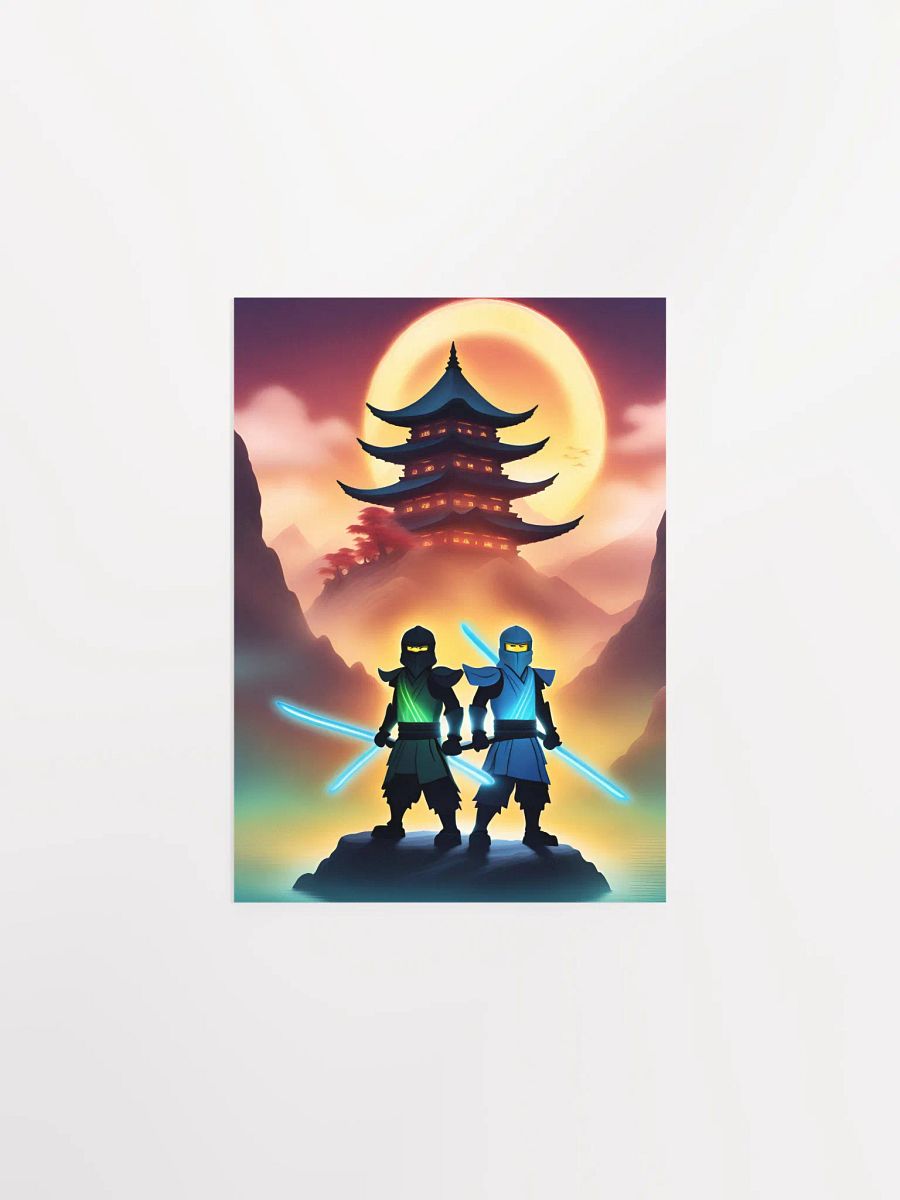 Fierce Ninja Duo wall art Boys Room - Ninja Poster - Ninjago inspired Wall Decoration for Boys product image (1)