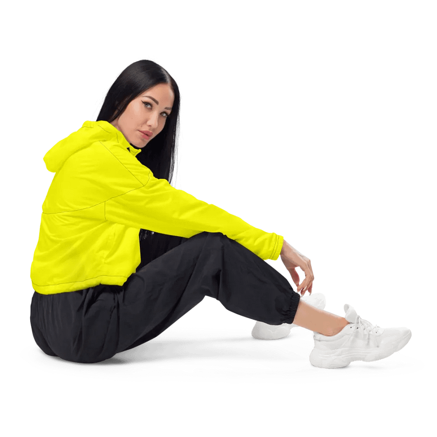 Plain Color Yellow Cropped Windbreaker product image (3)