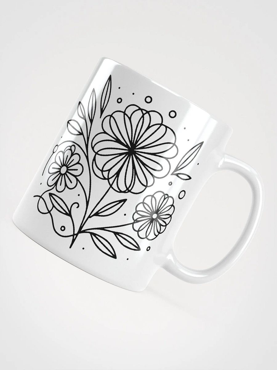 Line Art Flower Design Ceramic Mug product image (4)