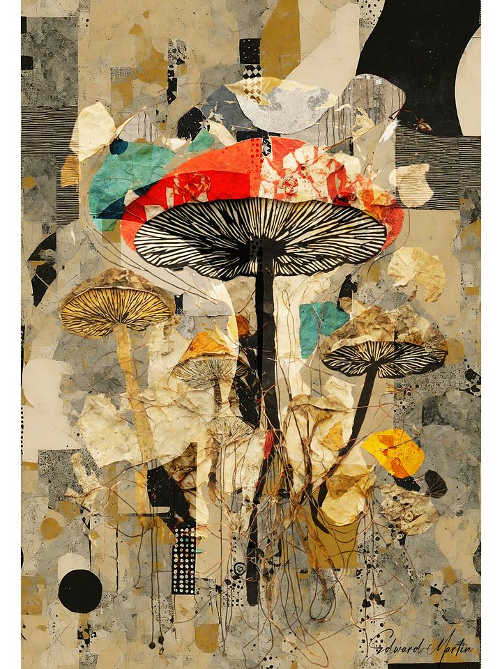 'Woodland Magic' by Edward Martin: Mixed Media Collage Print product image (1)